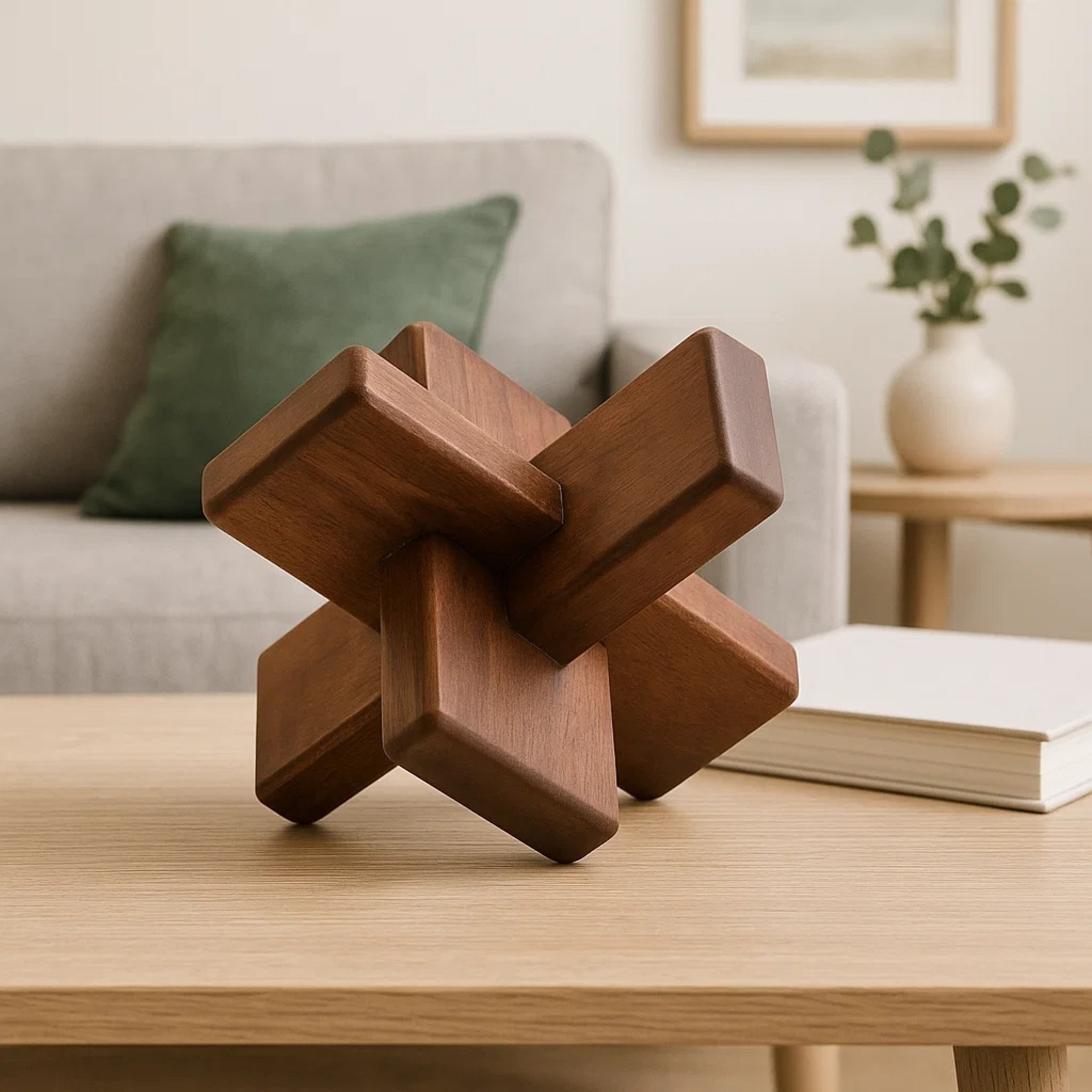 Karna Brown Wood Sculpture